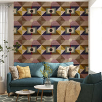 Abstract earthy tones geometric wallpaper mural

