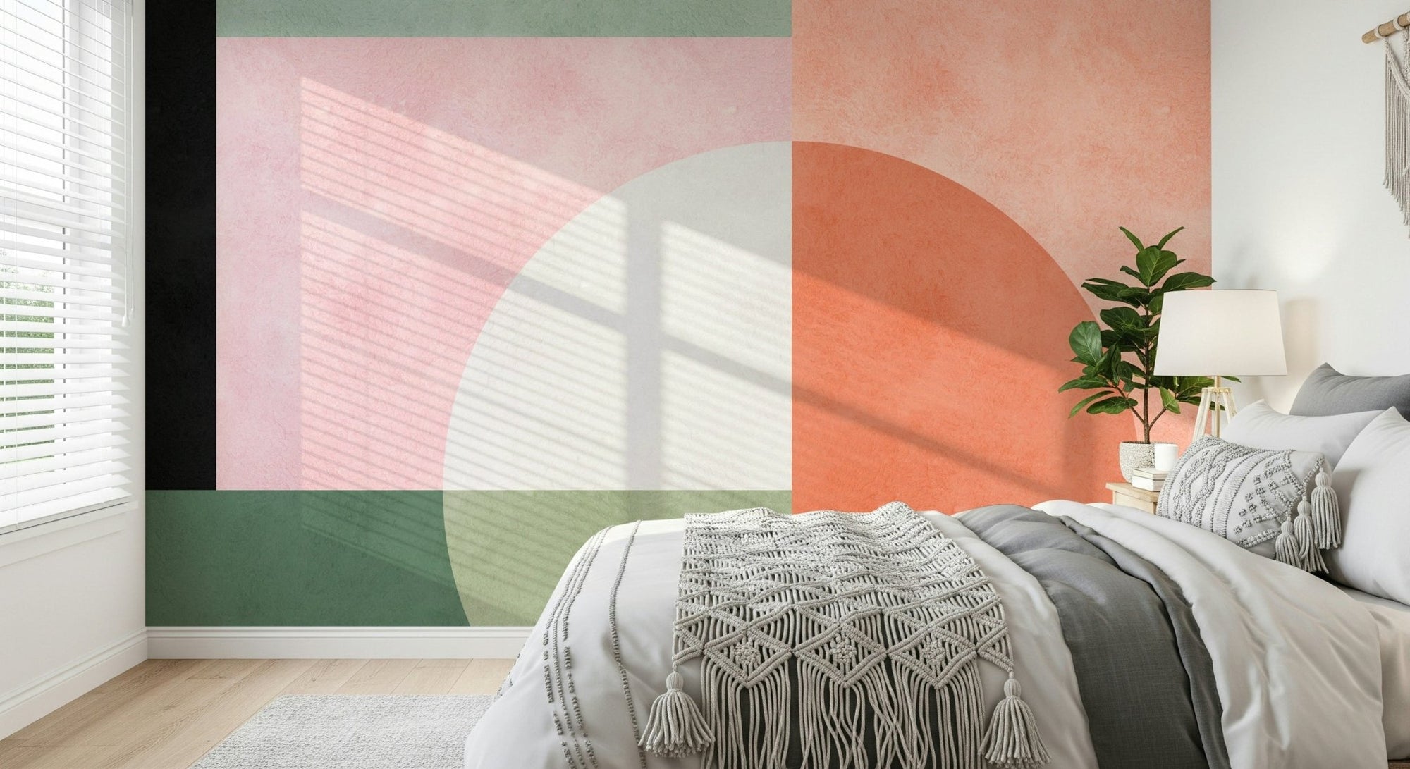 A beautiful abstract art wallpaper mural in earthy tones., GD5247