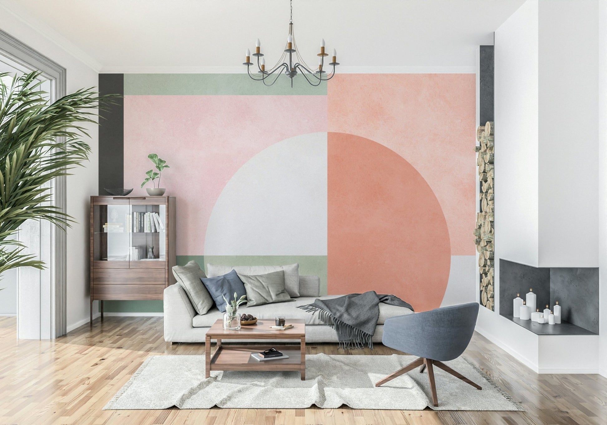 A serene flowing design wall mural for your decor.

