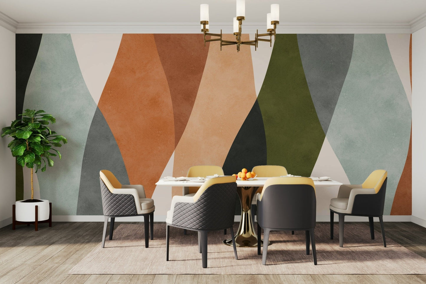 It is a large-scale graphic on a room's wall.

