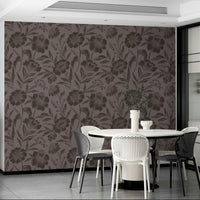 The image features various stylized flowers and leaves.
