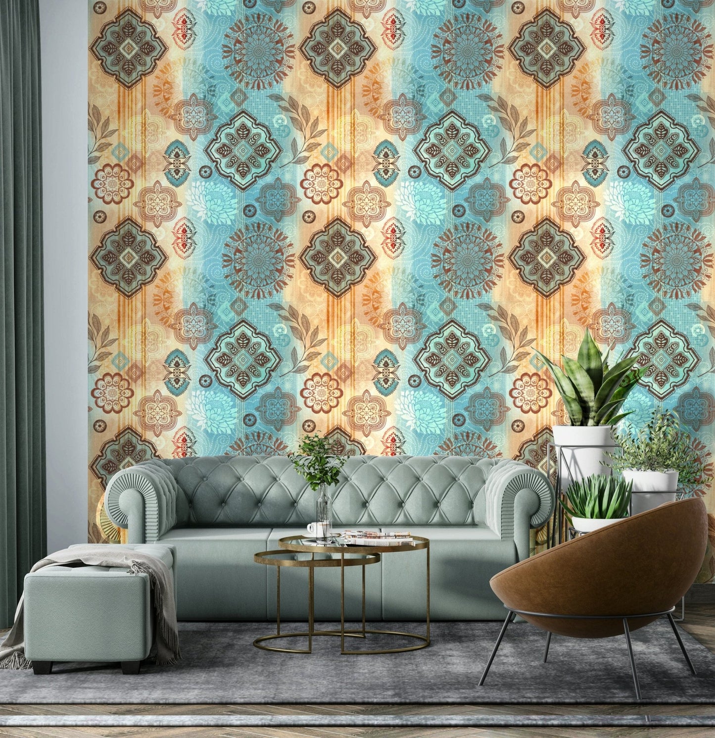 A contemplative subtle abstract wallpaper mural for a feature wall., GD5839