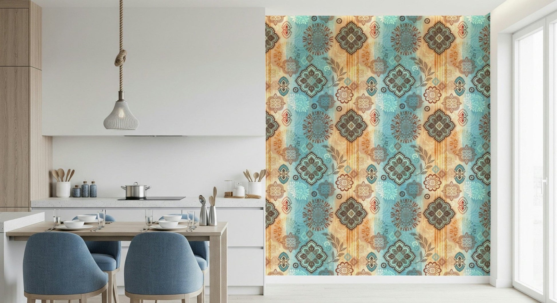 A beautiful modern art wall mural of abstract forms., GD5839