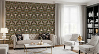 living room space  by the earthy floral damask wallpaper edge to edge
GD9506