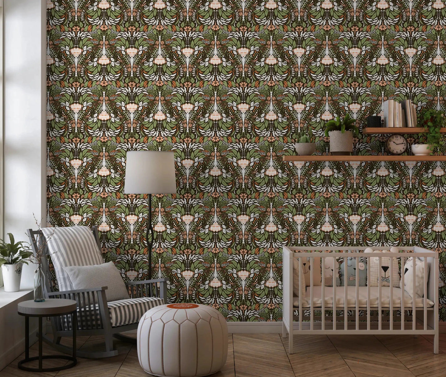 Layered foliage builds a luxurious botanical wallpaper repeat throughout⁠GD9506