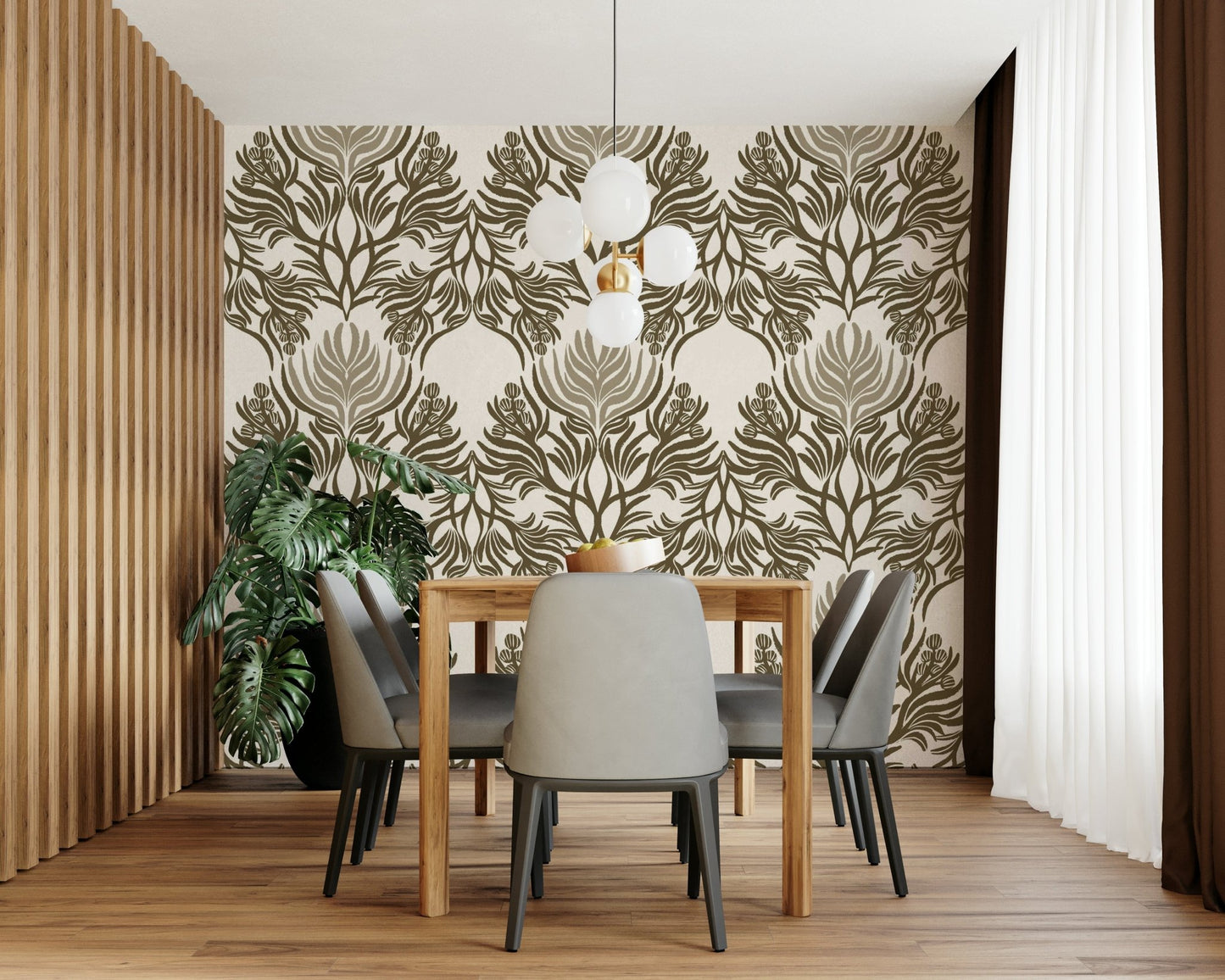 Earthy Botanical Symmetry Wallpaper⁠