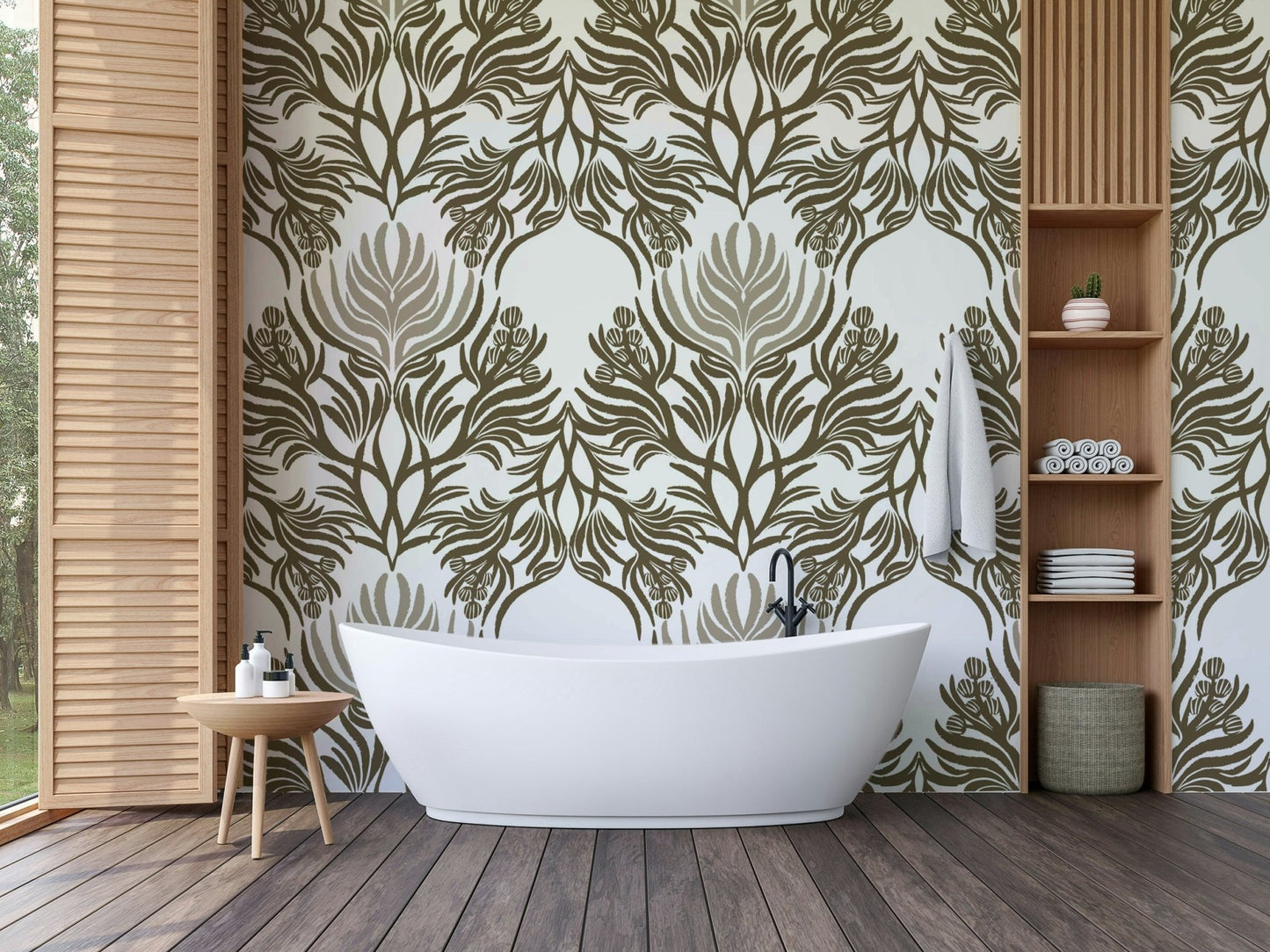 Earthy Botanical Symmetry Wallpaper⁠