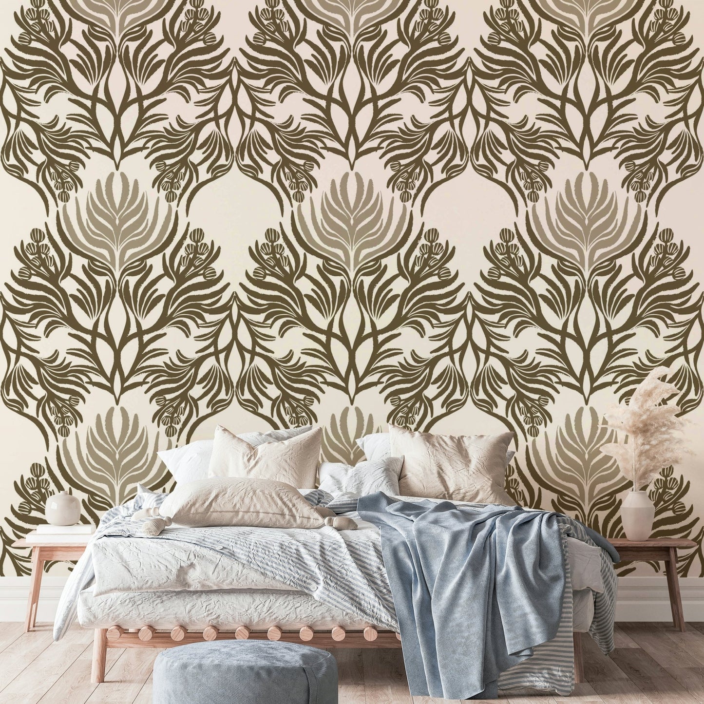 Earthy Botanical Symmetry Wallpaper⁠