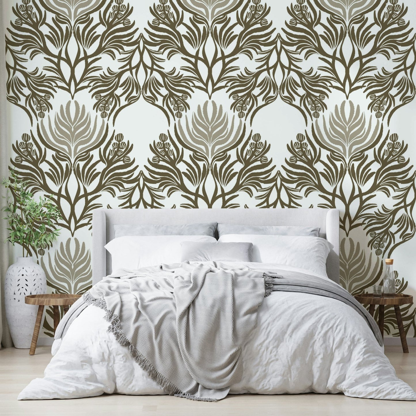Earthy Botanical Symmetry Wallpaper⁠