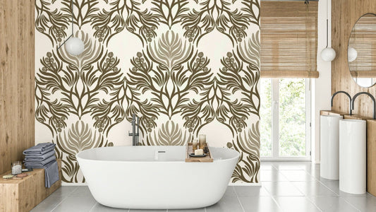 Earthy Botanical Symmetry Wallpaper⁠