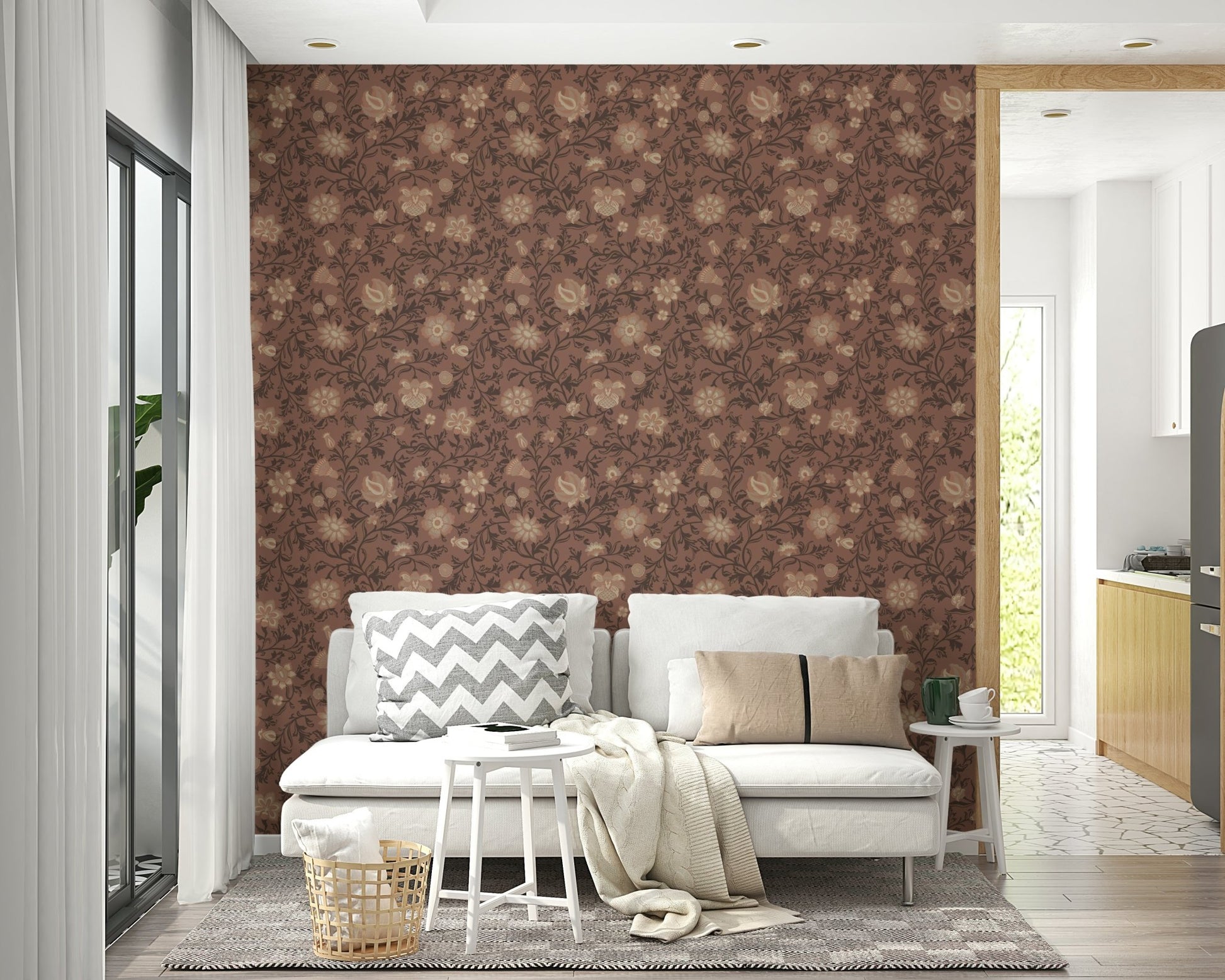Brown wallpaper for bedroom walls
