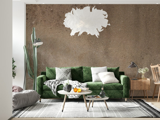 Close-up texture of the natural beige canvas effect wallpaper.