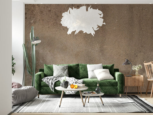 Close-up texture of the natural beige canvas effect wallpaper.