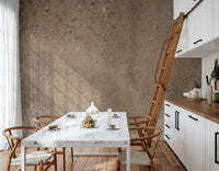 Modern interior showcasing the Earthy Canvas wallpaper for walls.