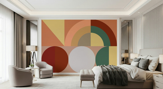 Cozy living room featuring Earthy Colors Autumn Decor wallpaper.
