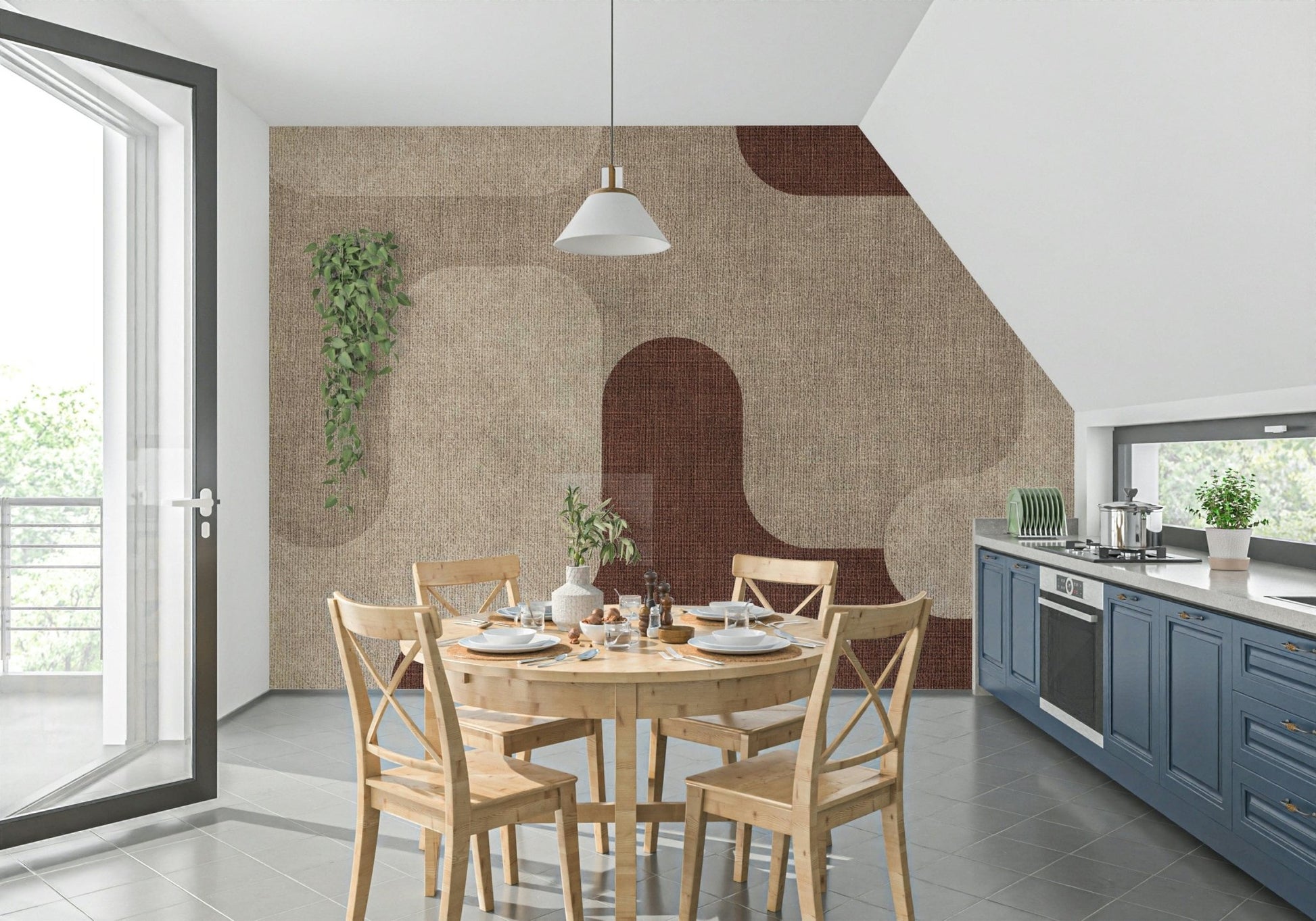 Earthy Curves Design Wall Mural