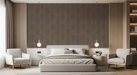 Textured brown wall mural featuring a bold hourglass design