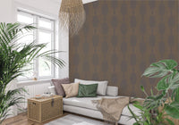 Symmetrical geometric wallpaper for contemporary bedroom accent walls