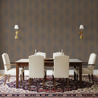 Earthy Echoes Muted Brown Geometric Wallpaper for office interiors