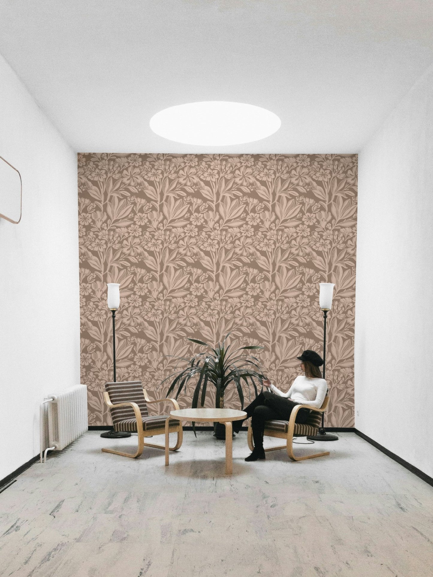 Warm earthy tones wallpaper for living room, GD981