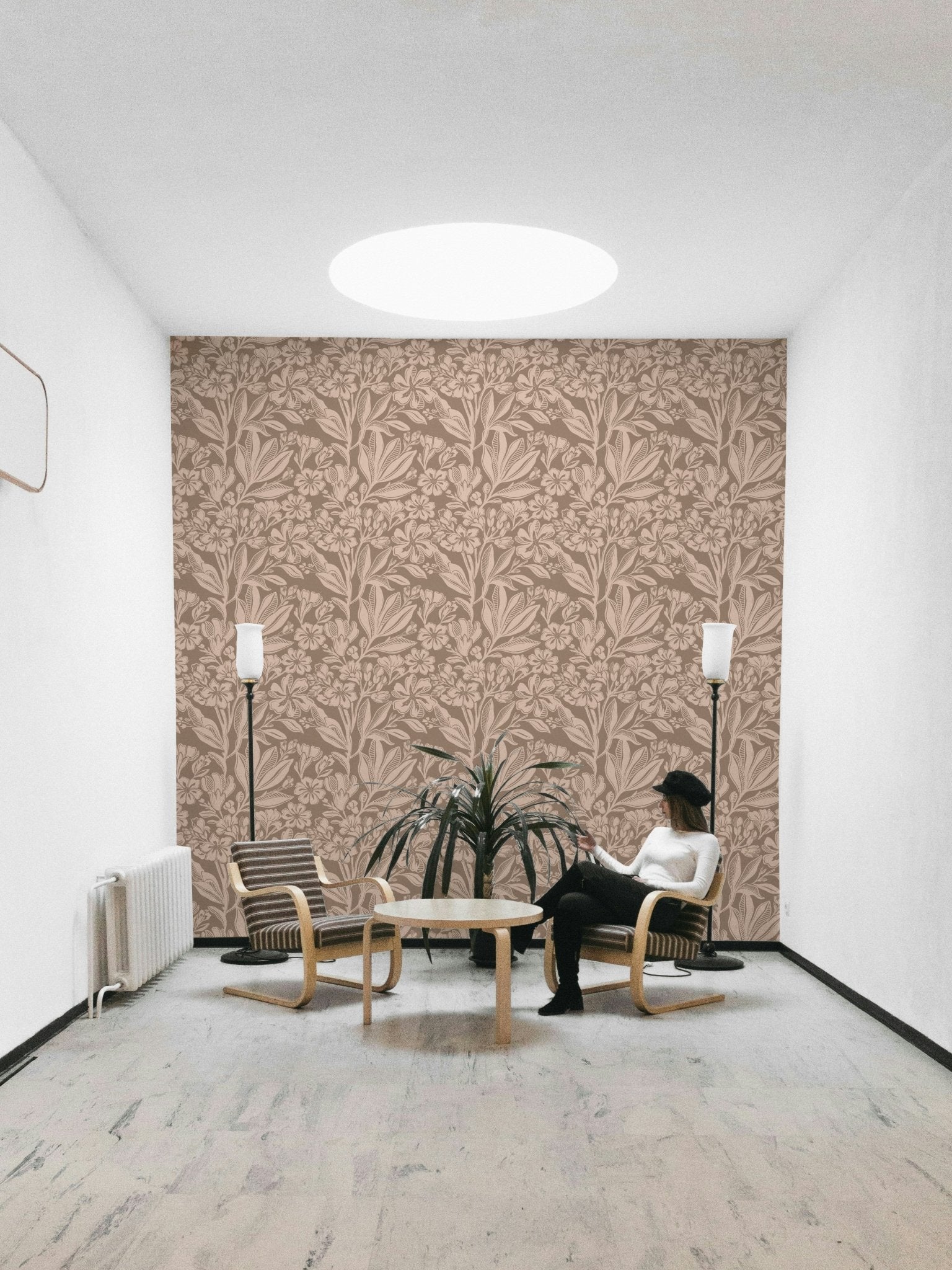 Warm earthy tones wallpaper for living room, GD981