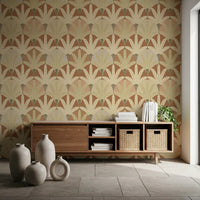 Earthy Fan Fronds wallpaper with soft neutral hues and clean layout, GD9216