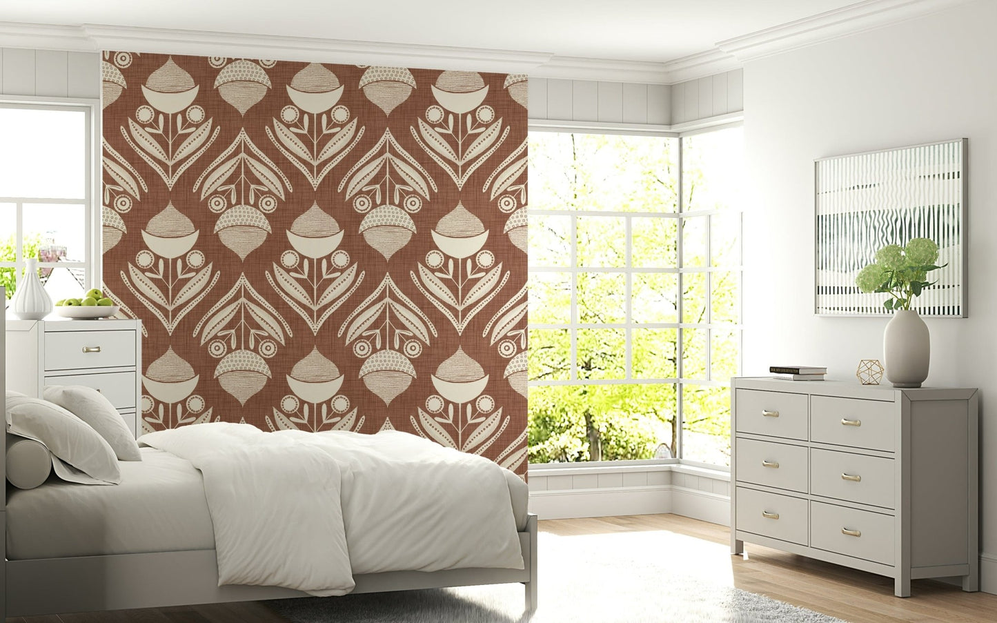 Unique Earthy Floral Echo Wallpaper is an appealing wall mural.