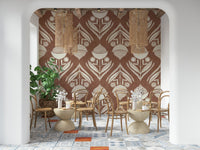 Whimsical Earthy Floral Echo Wallpaper offers easy peel and stick.