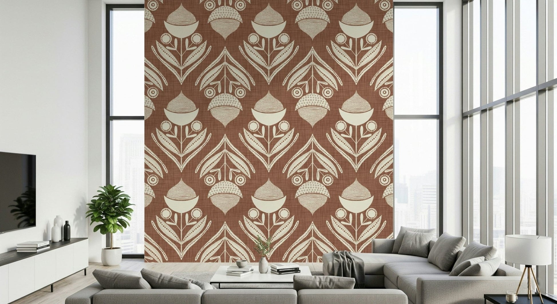 Earthy Floral Echo Wallpaper is a captivating, odd wall design.
