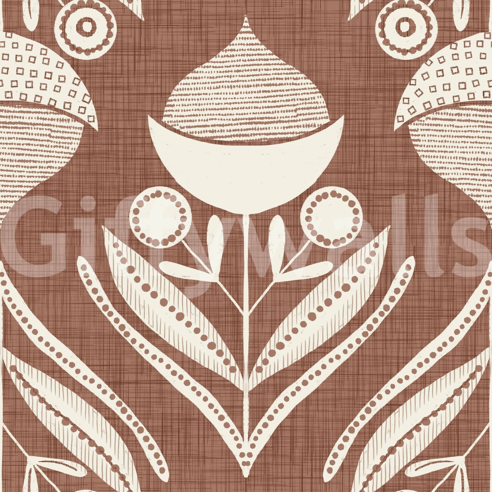 Earthy Floral Echo Wallpaper offers a textural, abstract floral pattern.