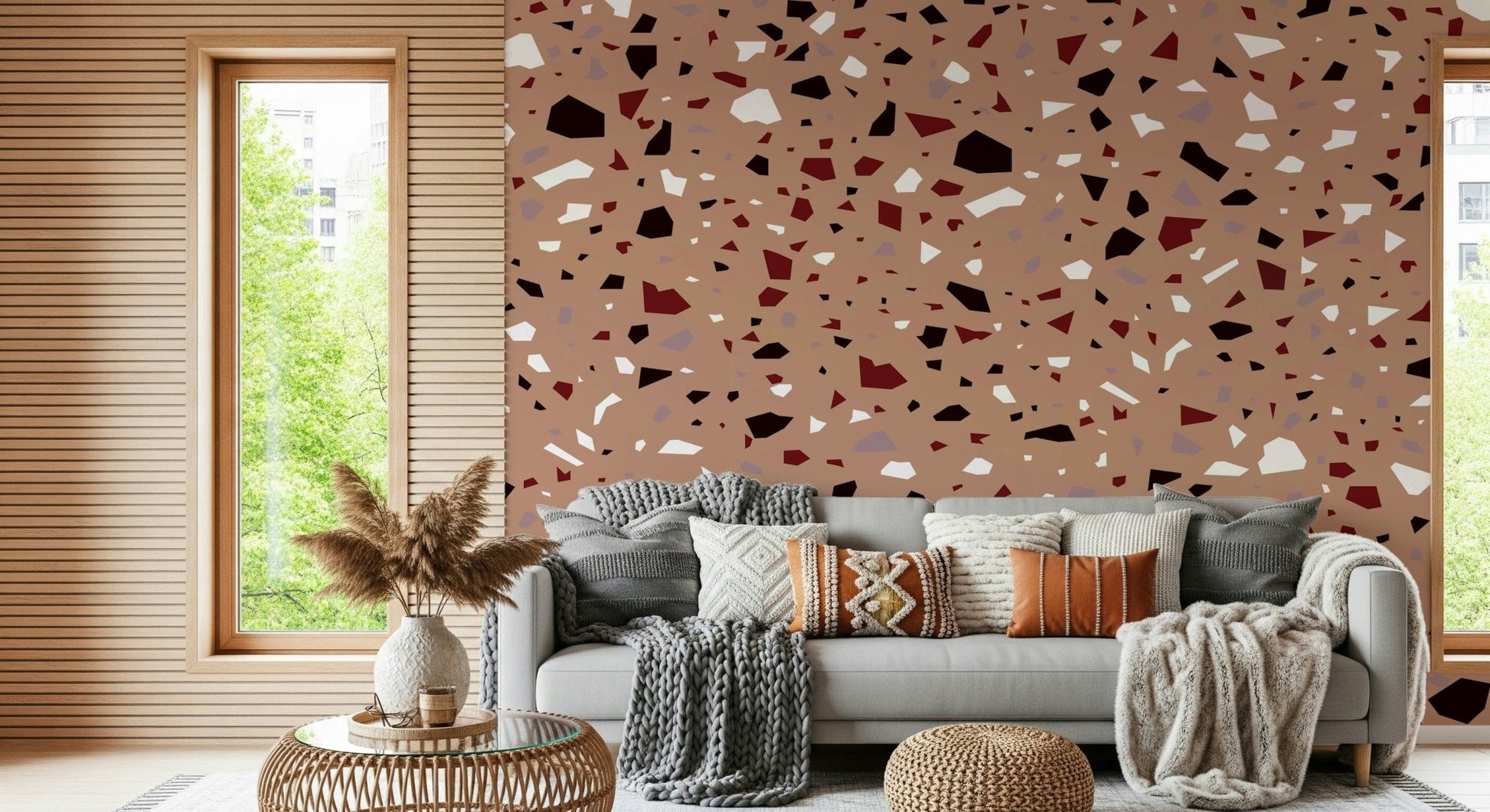An artistic minimalist form mural for home decor., GD5519
