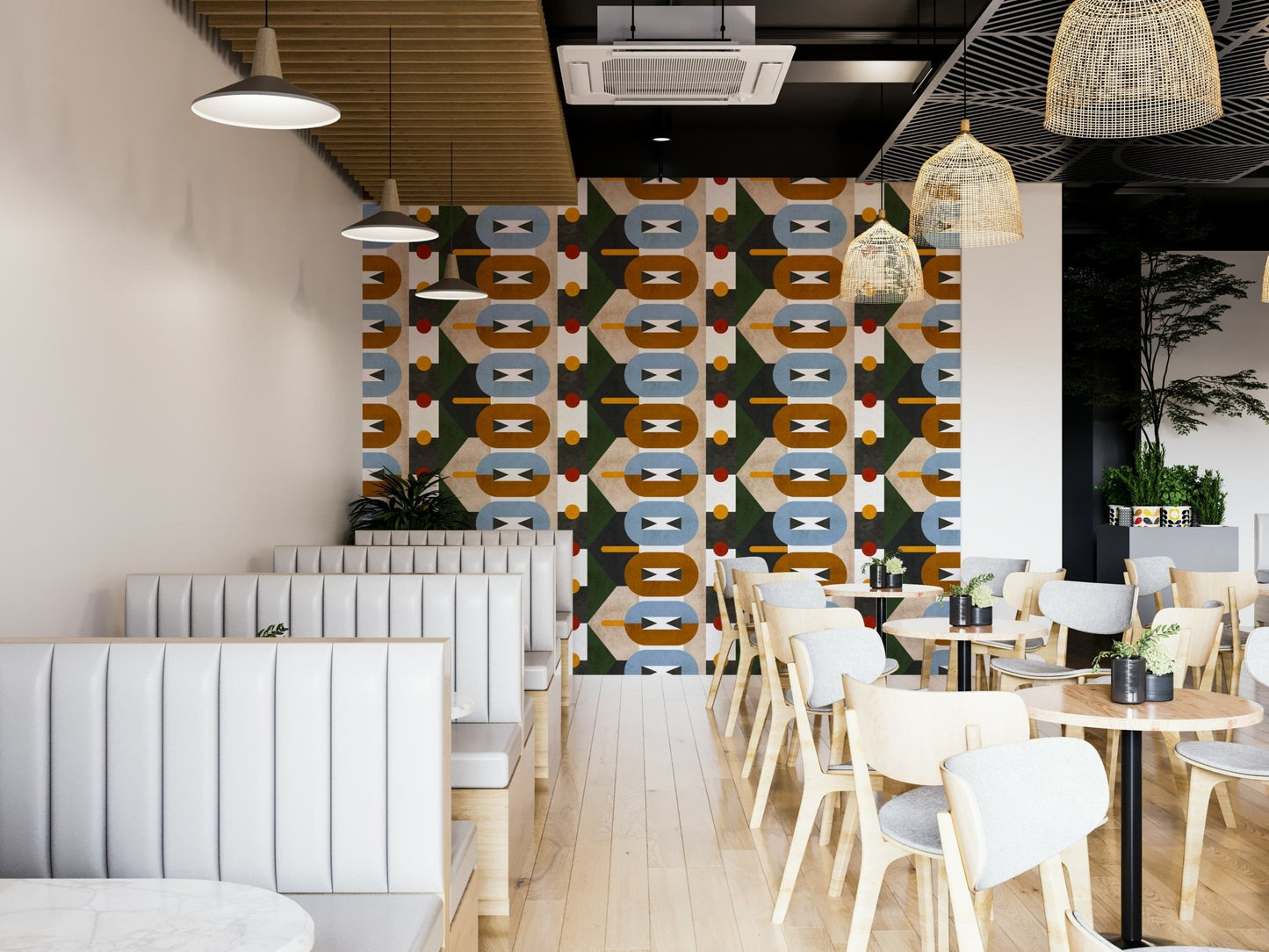 Geometric abstraction with vibrant colors wallpaper

