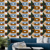 Bold earthy geometric patterns for walls

