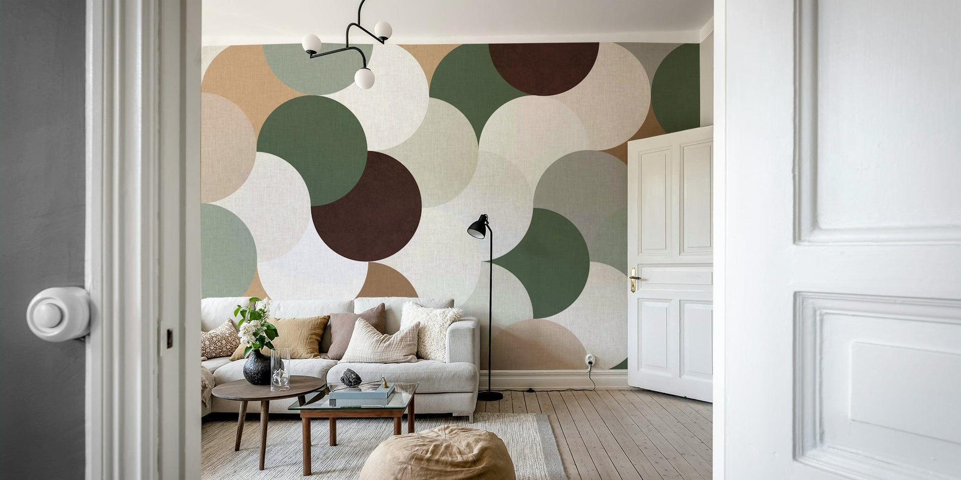 Soft textured geometric wallpaper GD412

