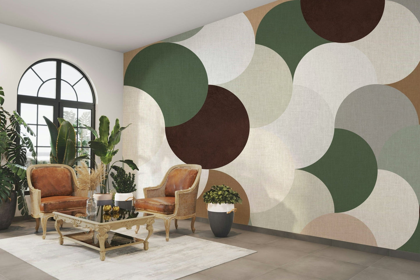 Brown and green wall pattern GD412

