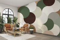 Brown and green wall pattern GD412

