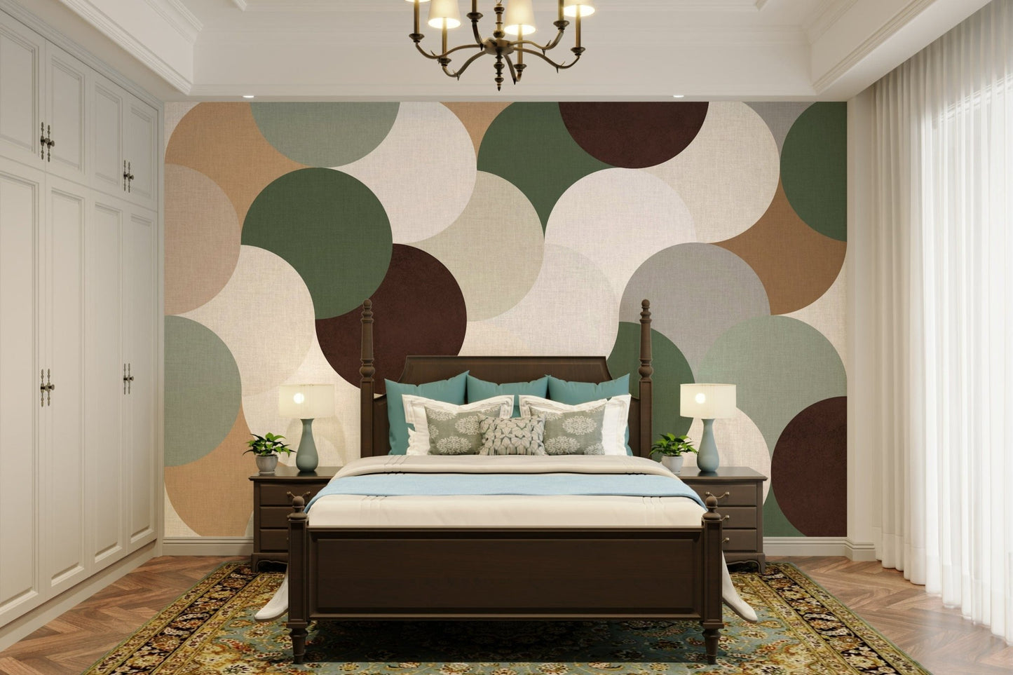 Neutral tone circle wall print GD412


