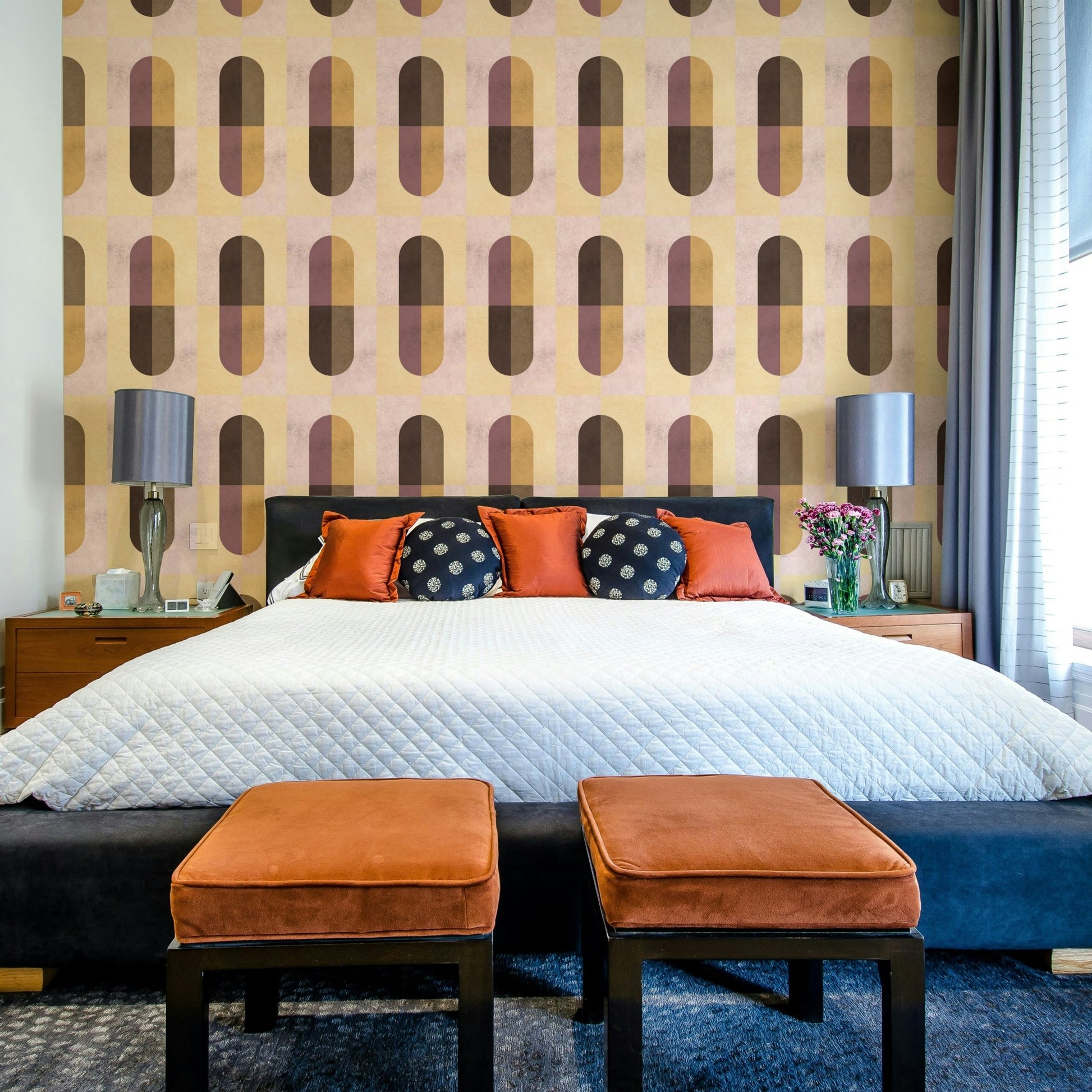 Neutral earth color mural design

