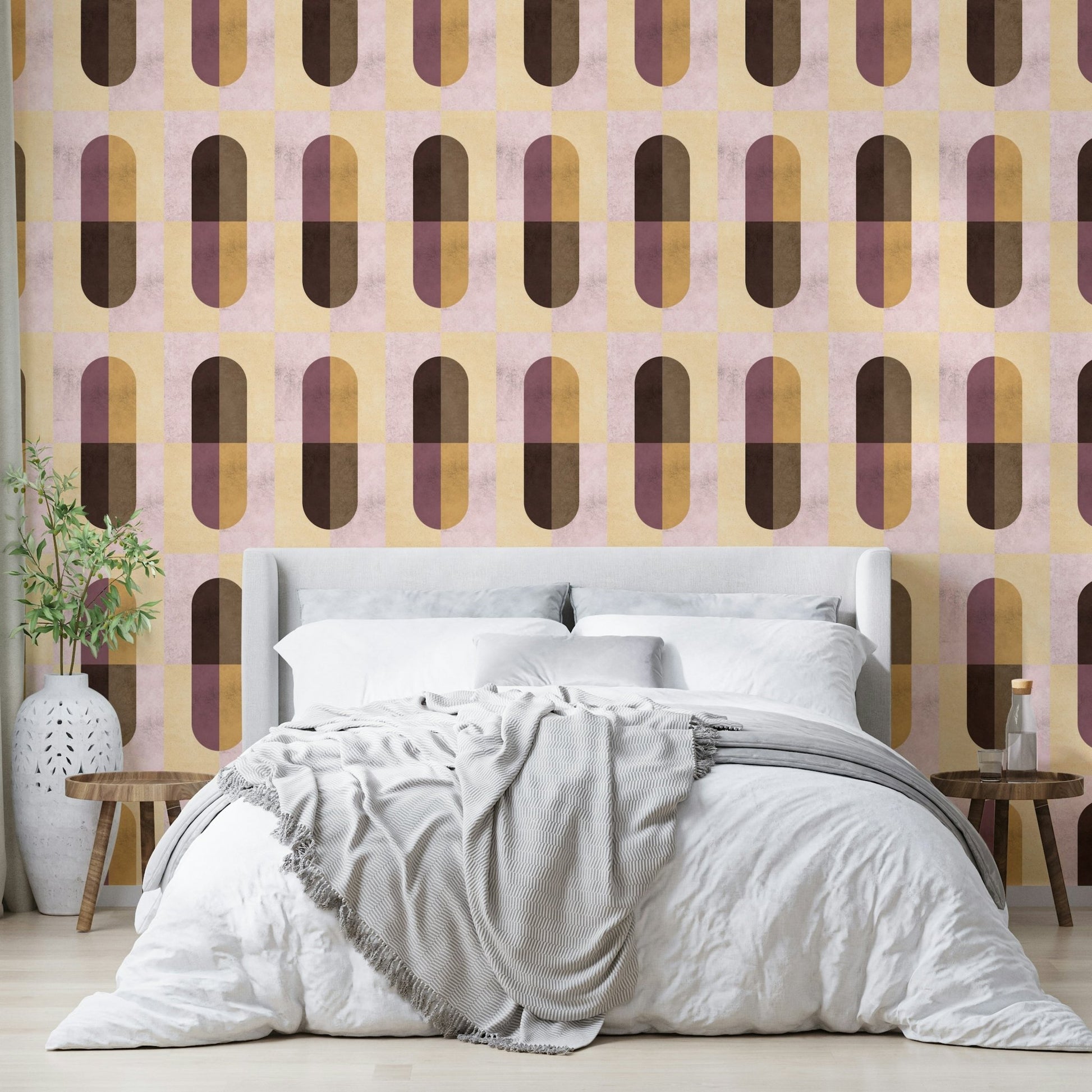 Clay-inspired pattern wall mural

