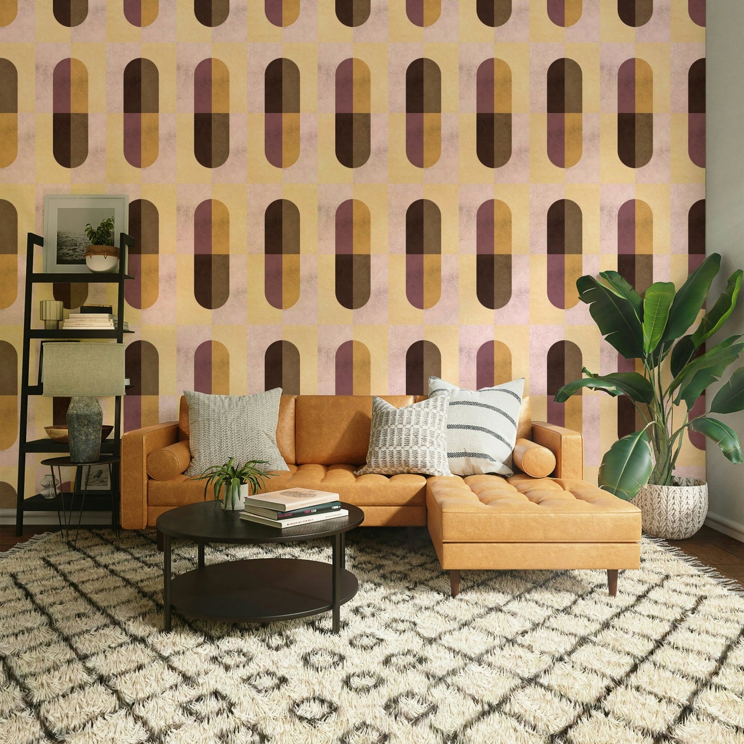 Modern earth-toned wall mural

