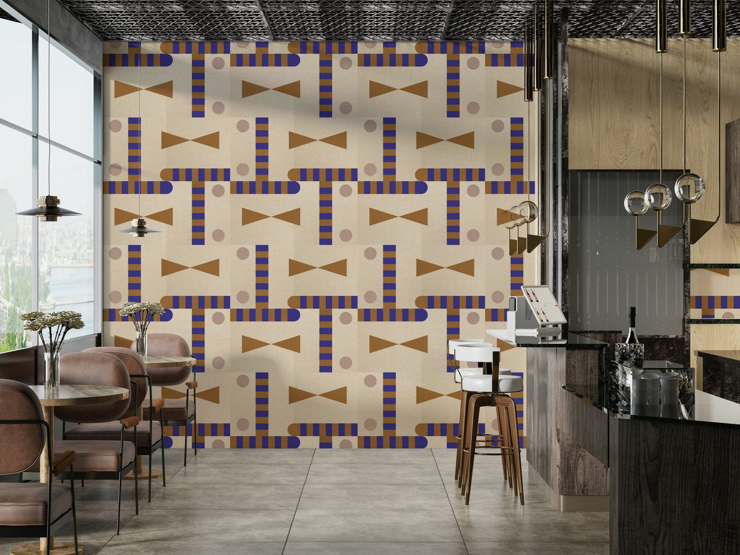 Stylish earthy geometric design wallpaper

