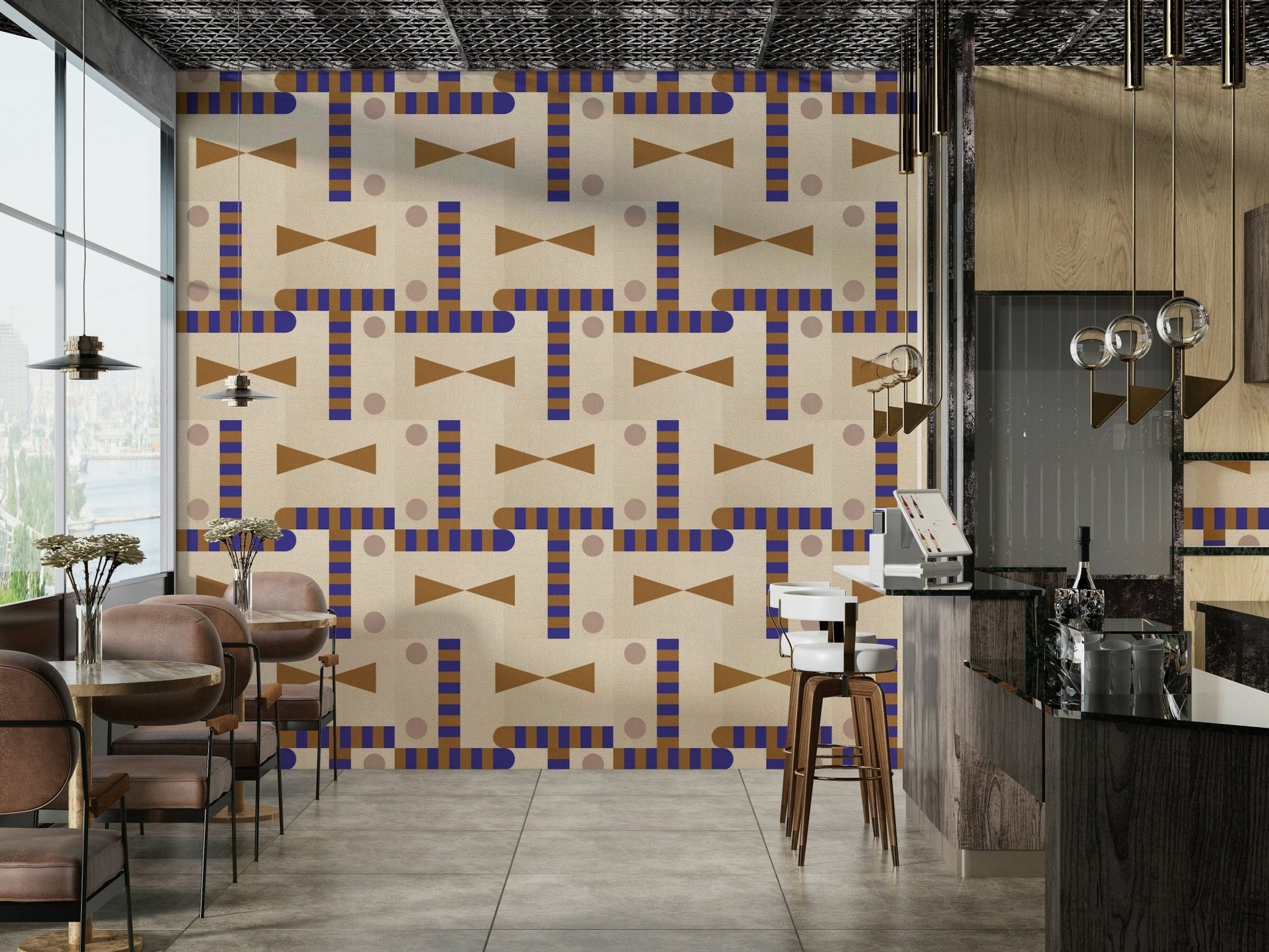 Stylish earthy geometric design wallpaper

