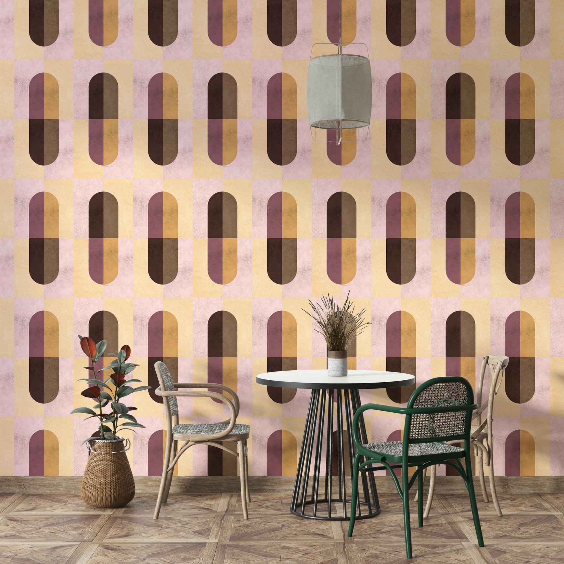 Terracotta and sand wallpaper for walls

