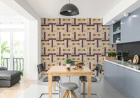 Contemporary earthy geometric wall covering

