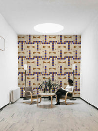 Subtle earthy geometric pattern wall mural

