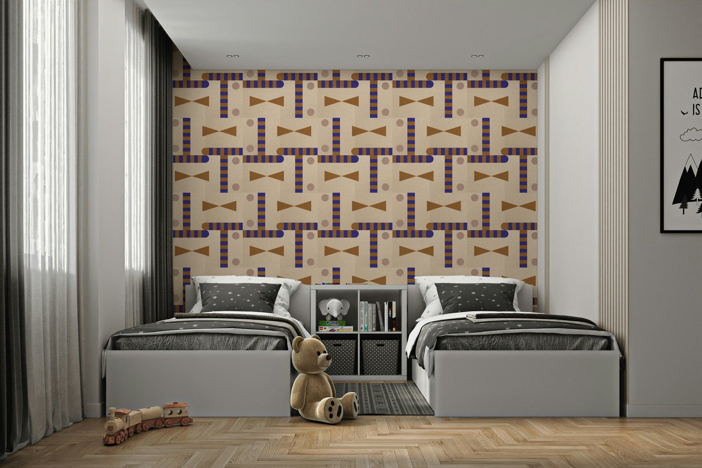 Neutral earthy geometric wall decor

