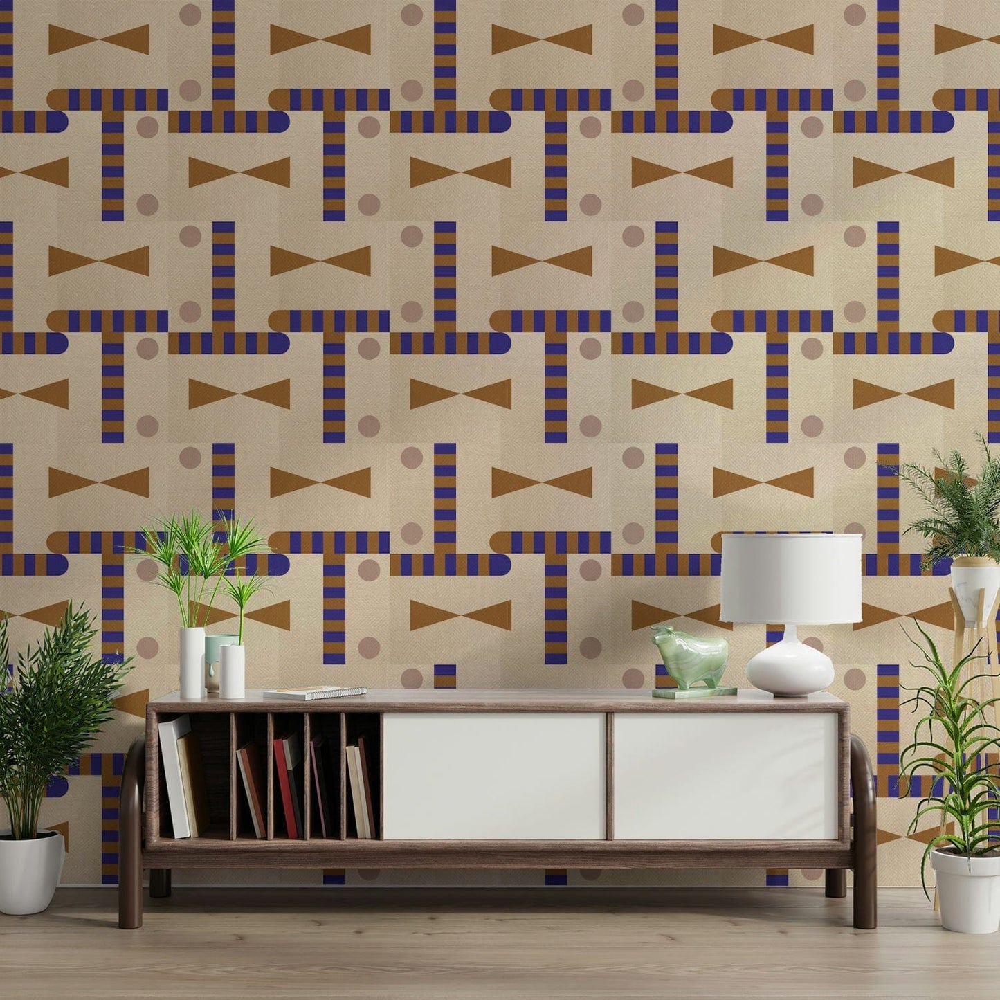 Soft earthy geometric pattern wallpaper

