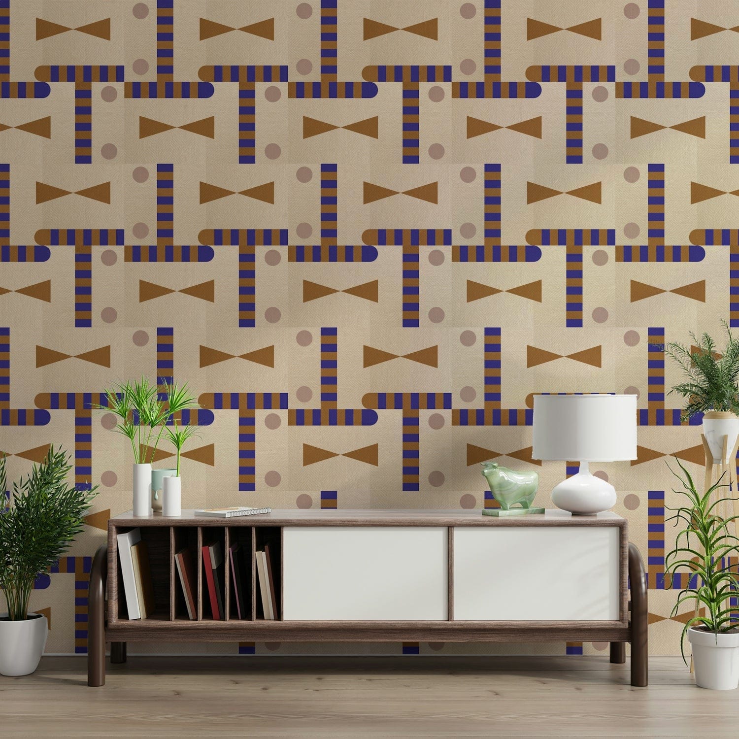 Soft earthy geometric pattern wallpaper

