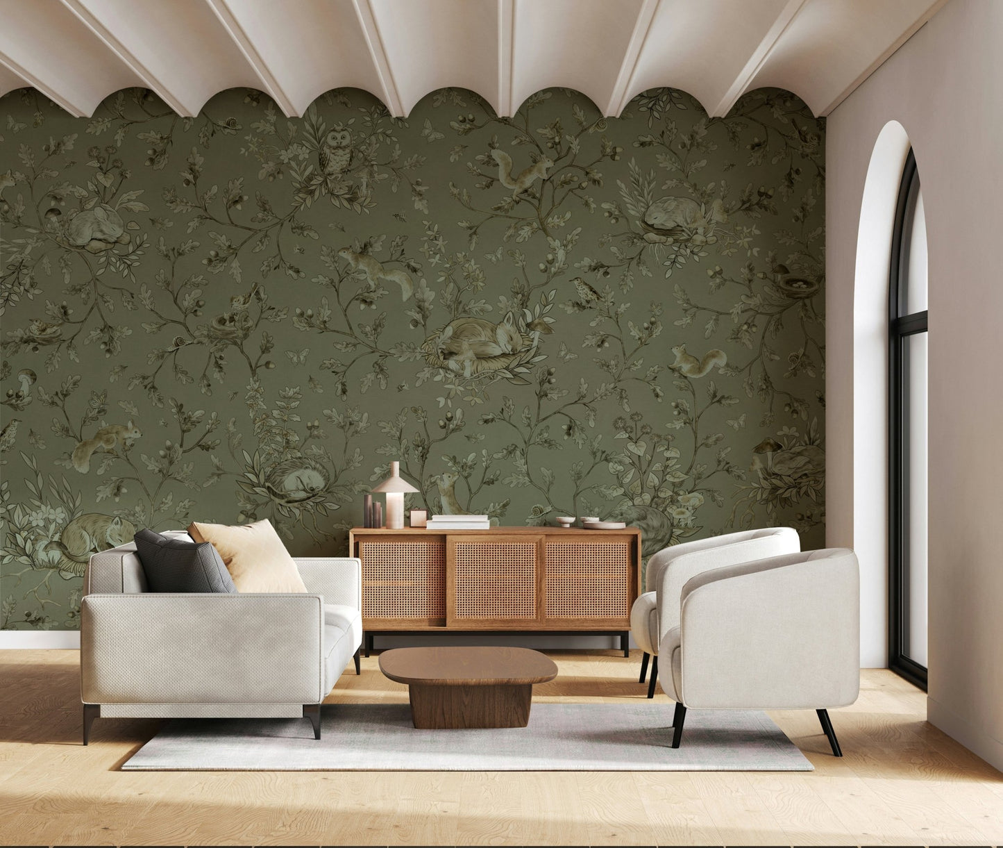 Backdrop showcasing the subtle elegance of Earthy Haven Wall Mural