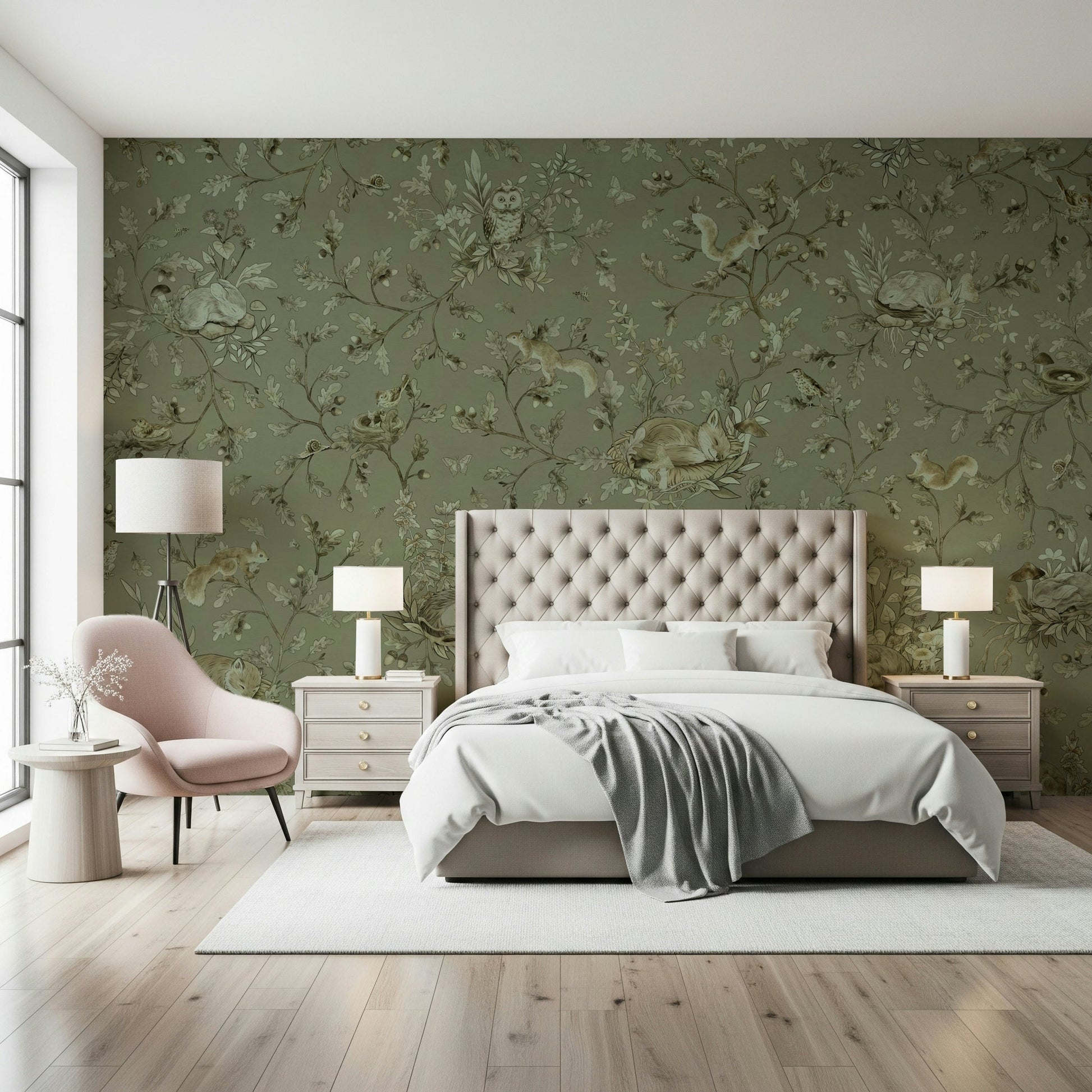 Design showing layered natural shapes in Earthy Haven Wall Mural